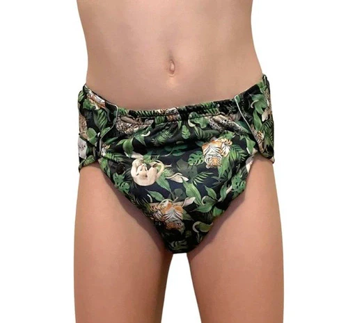 Pupus Fraldas Pull Up reutilizáveis para crianças 20-45kg [Cor: Wild Cats] * por encomenda