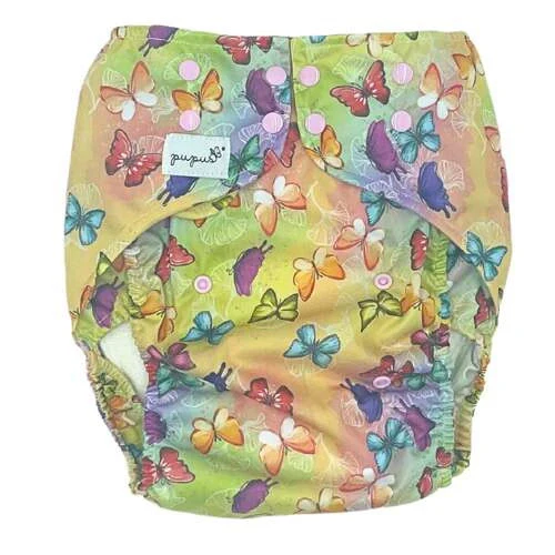 Pupus Fraldas Junior ajustáveis reutilizáveis para crianças 20-45 kg [Cor: BORBOLETAS] * por encomenda