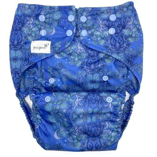 Pupus Fraldas Junior ajustáveis reutilizáveis para crianças 20-45 kg [Cor: REEF] *por encomenda