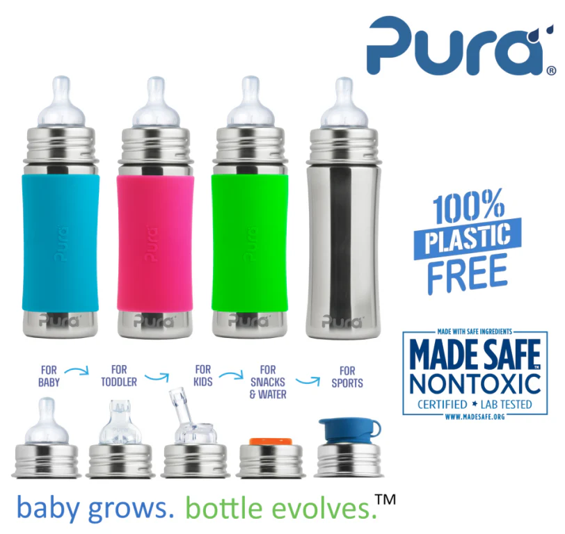 Pura Garrafa De Aço Inoxidável / biberão evolutivo 325ml - bico aprendizagem - Image 6