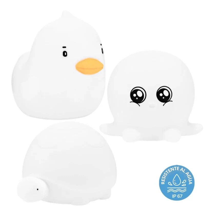 Rabbit e Friends Set de 3 lâmpadas Água: Tartaruga, Patinho e Polvo - Image 2