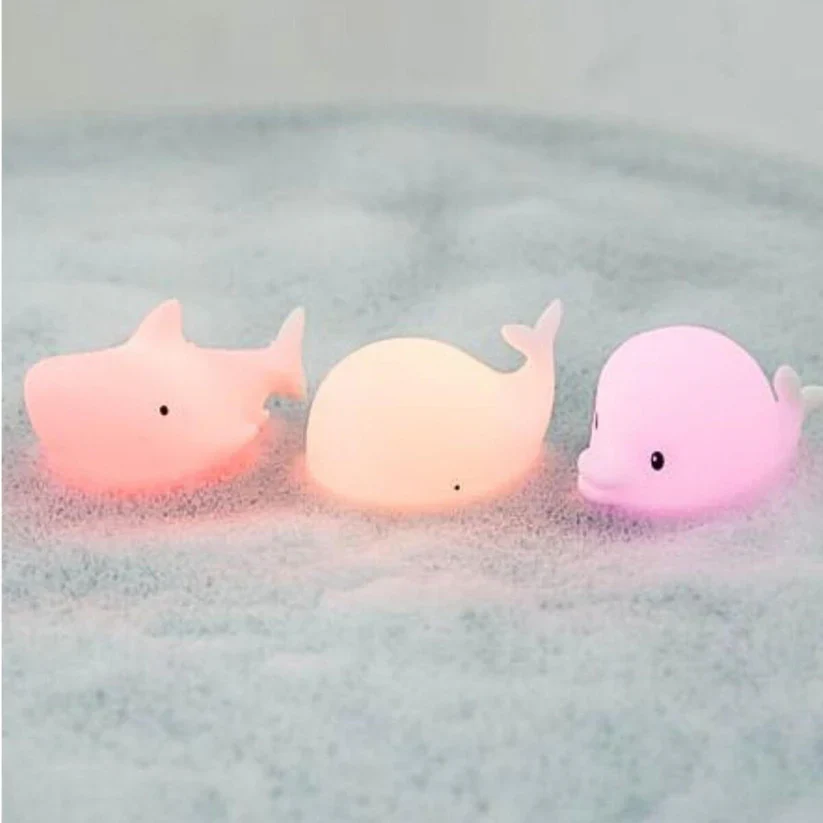 Rabbit e Friends Set de 3 lâmpadas Oceano: Golfinho, Baleia e Tubarão