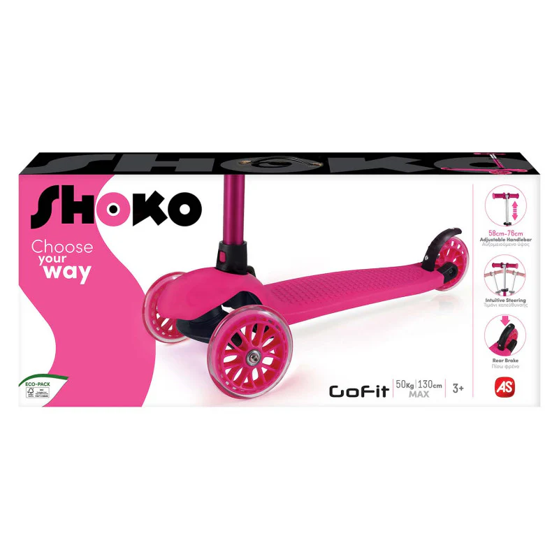 Shoko Trotinete 3 rodas Go fit Rosa - Image 3