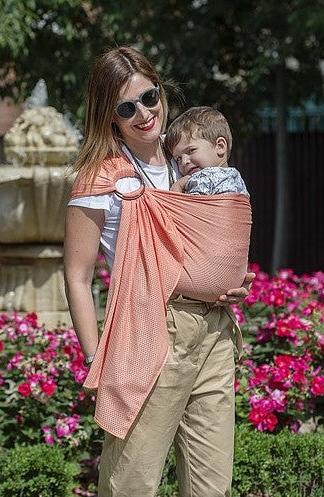 Sling de Argolas Quokkababy Cool Air Pêssego água/praia