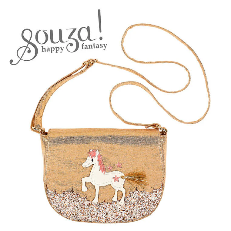 Souza Pauline - Mala Tiracolo Dourada com Cavalo