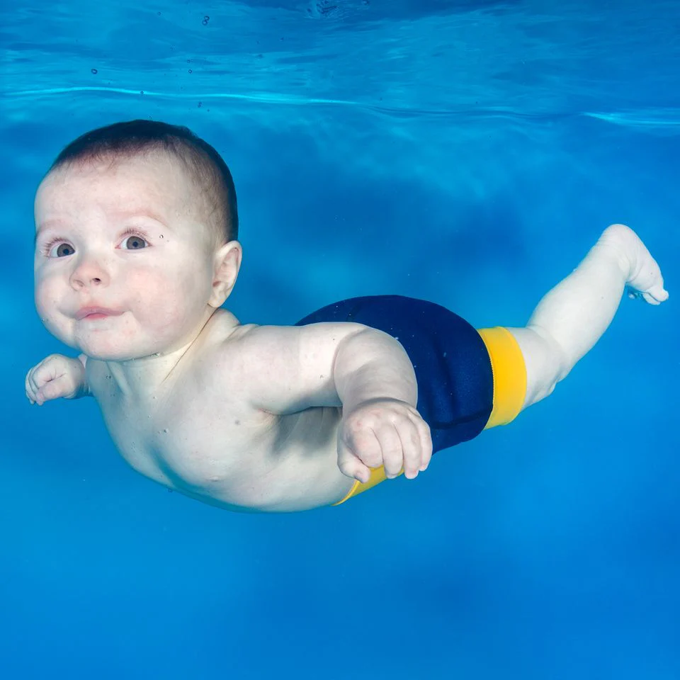 Splash About - Fralda / Cueca Reutilizável Praia/ Piscina Happy Nappy DUO Navy/Yellow - Image 4