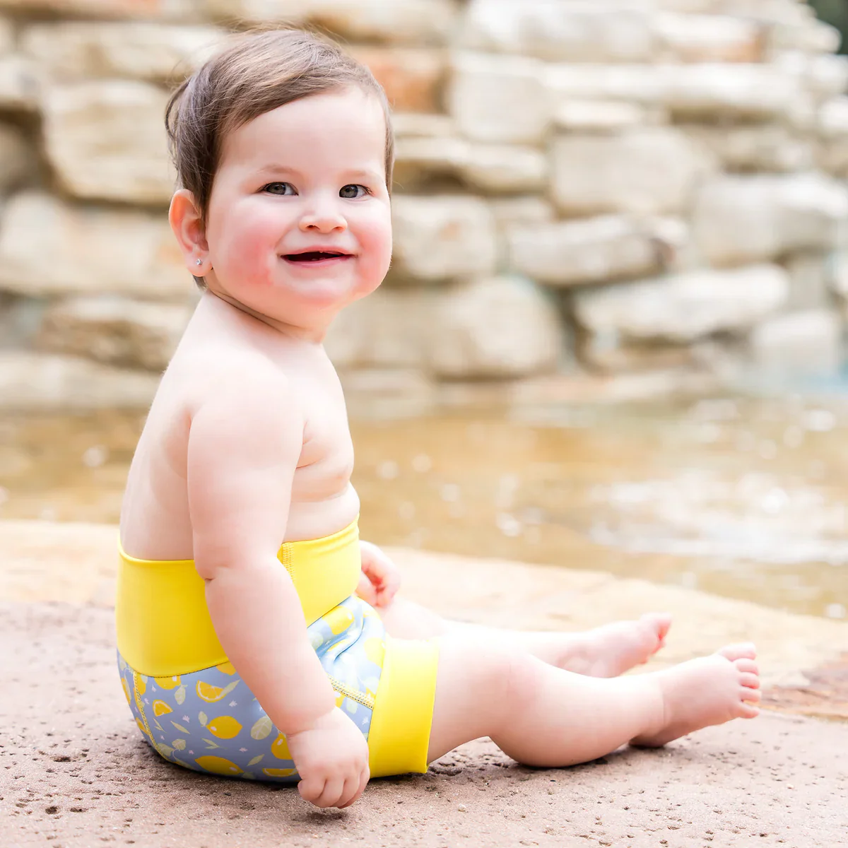 Splash About - Fralda / Cueca Reutilizável Praia/ Piscina Happy Nappy Lemons - Image 4