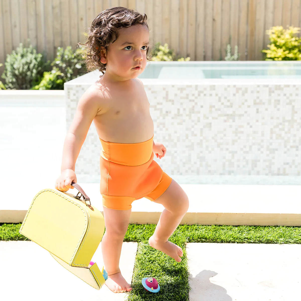 Splash About - Fralda / Cueca Reutilizável Praia/ Piscina Happy Nappy Neon Orange - Image 4