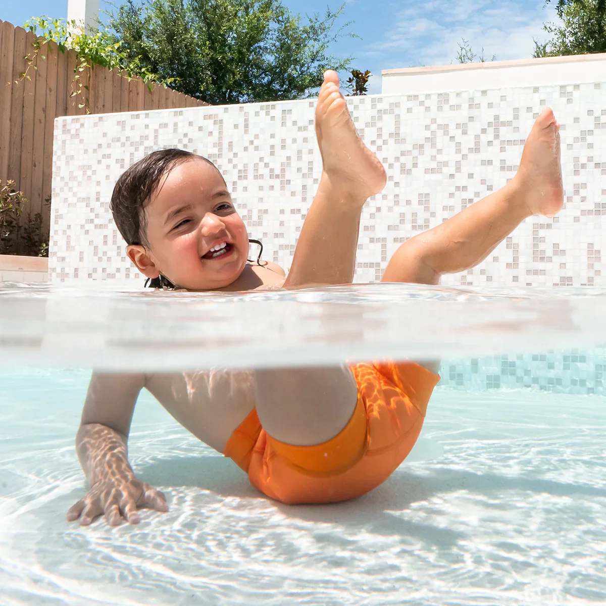 Splash About - Fralda / Cueca Reutilizável Praia/ Piscina Happy Nappy Neon Orange - Image 5