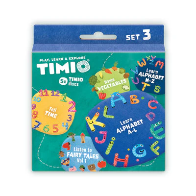 Timio Conjunto 3 de 5 discos Contos de fadas, Tempo, Legumes, Alfabeto
