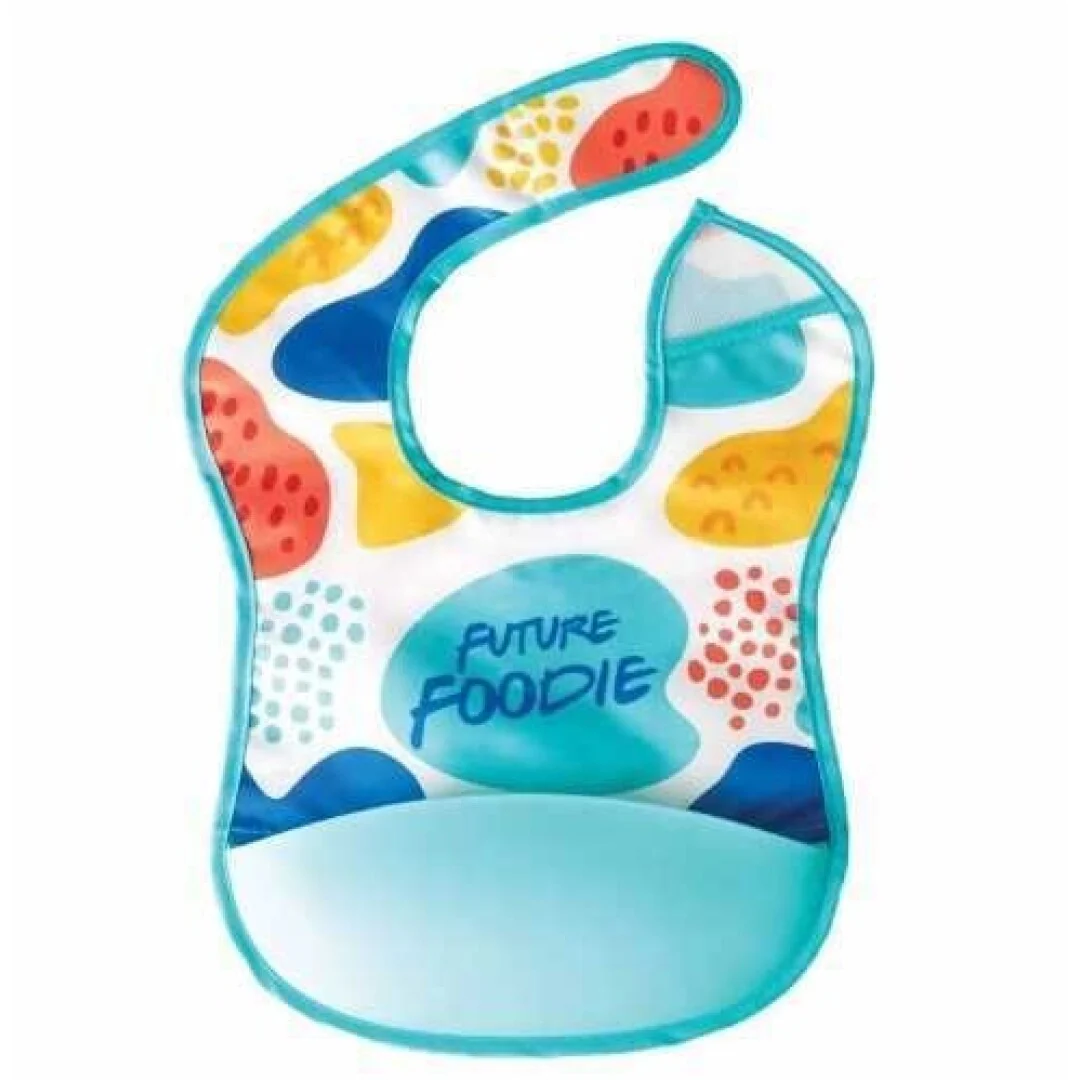 Tiny Twinkle Babete impermeável com bolso em silicone Future Foodie 6-24m