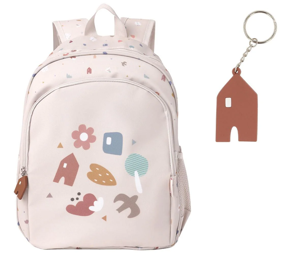 Tutete - Mochila escolar + Porta-chaves Geometric Nature