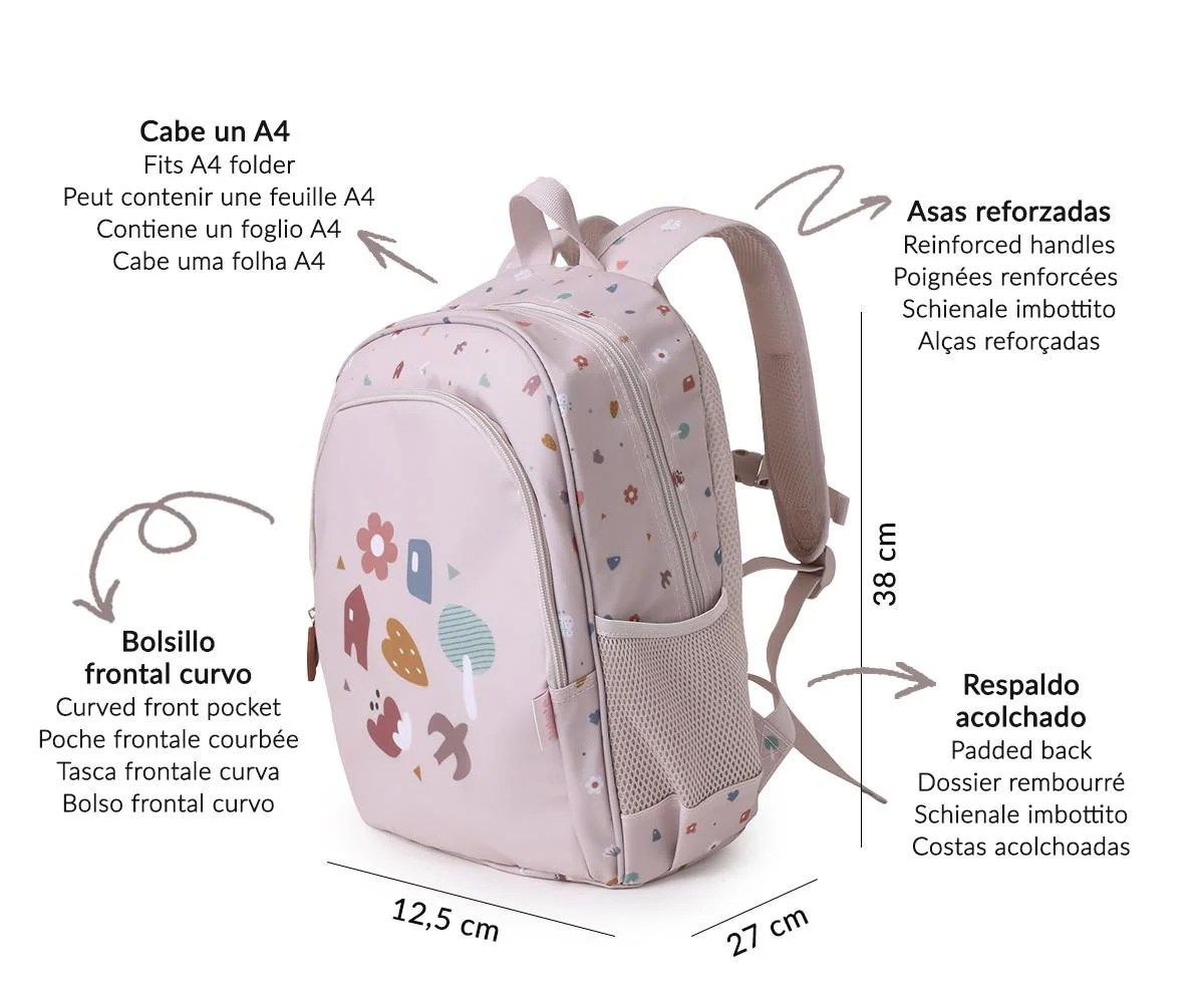 Tutete - Mochila escolar + Porta-chaves Geometric Nature - Image 3