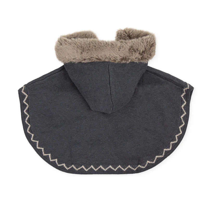 Tutto Piccolo Poncho de malha Cinza - Image 3