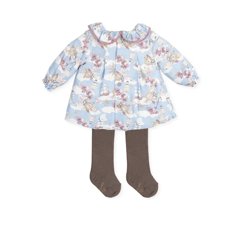 Tutto Piccolo Vestido Azul com desenhos - Image 3