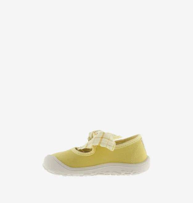 Victoria Barefoot BAILARINA LONA Amarelo com Laço - Image 3