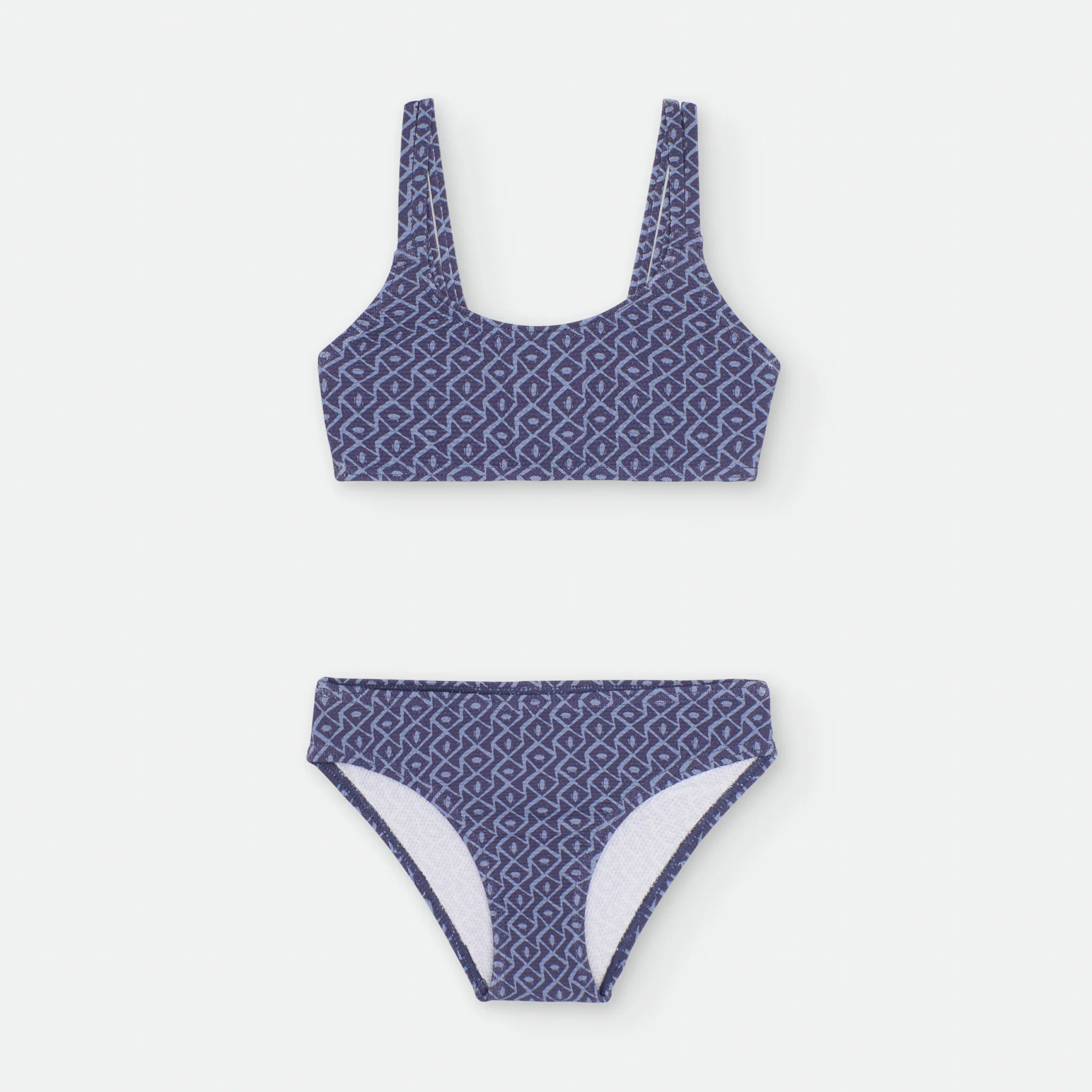 Waterlemon Bikini praia Menina Azul escuro com geométrico