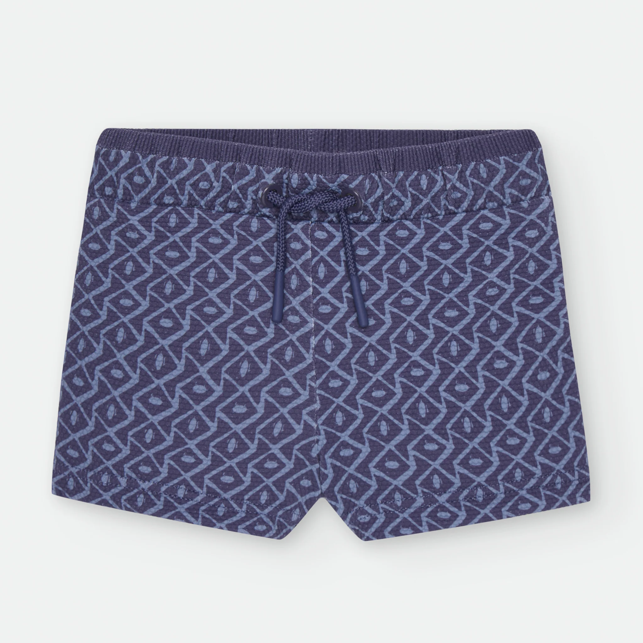 Waterlemon Calção praia lycra - Piscina Azul Escuro geométrico