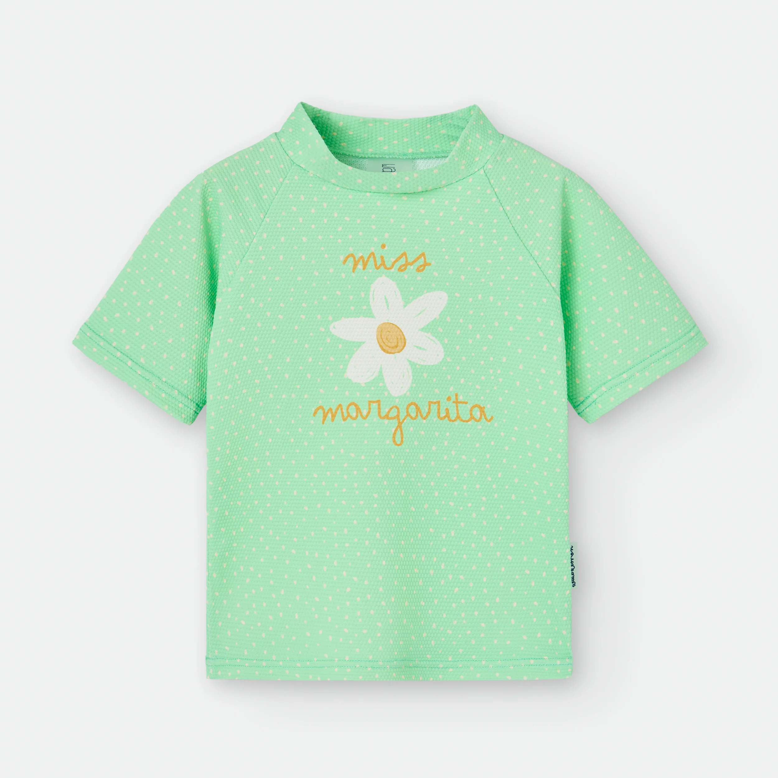 Waterlemon Camisola Manga Curta Praia/Piscina UV Verde com flor