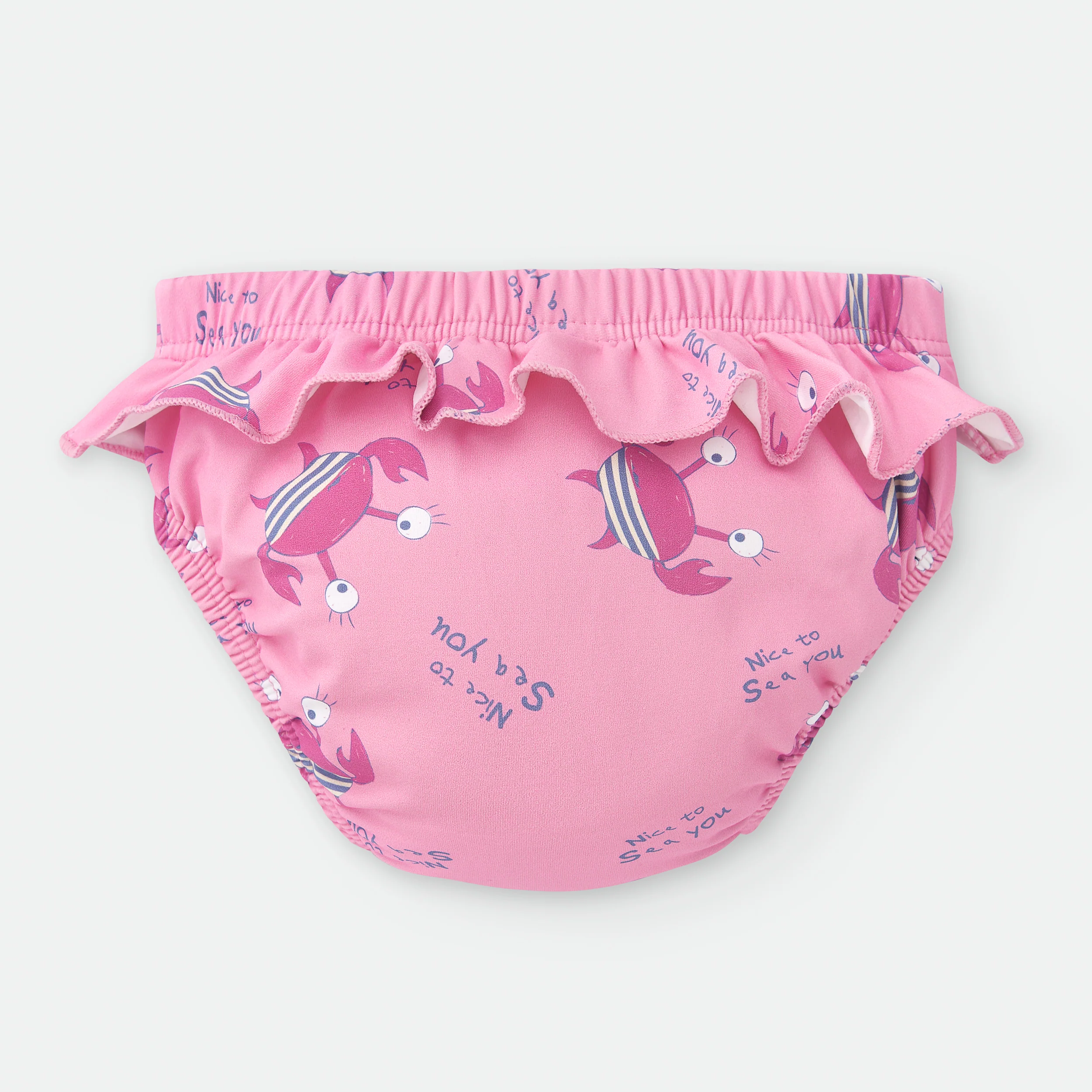 Waterlemon Cueca/fralda de Praia - Piscina Caranguejo Rosa com folhos - Image 2
