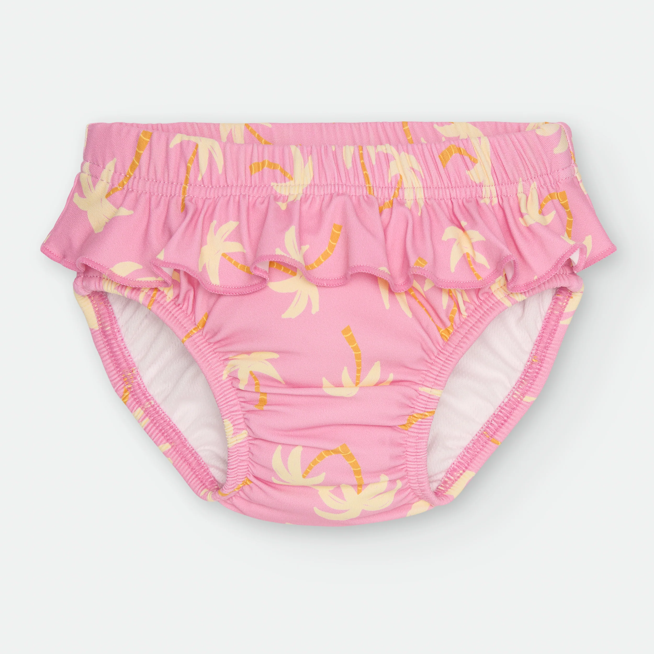 Waterlemon Cueca/Fralda de Praia - Piscina Rosa com Palmeiras de folhos
