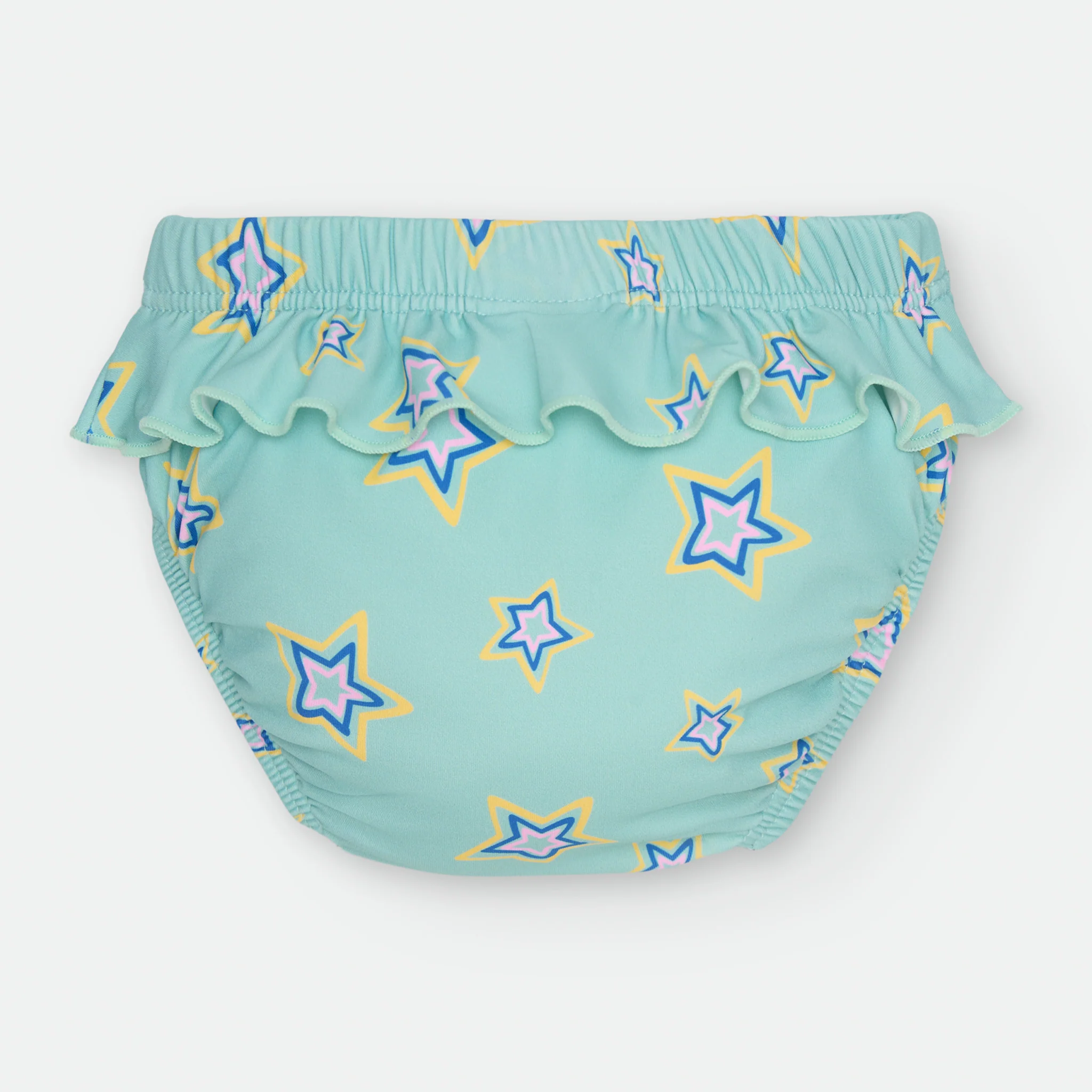 Waterlemon Cueca/Fralda de Praia - Piscina Turquesa com Estrelas de folhos - Image 2