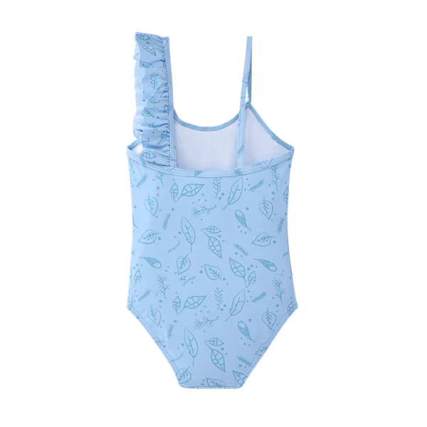 Waterlemon Fato de Banho praia de Menina Azul com desenho de folhas - Image 2