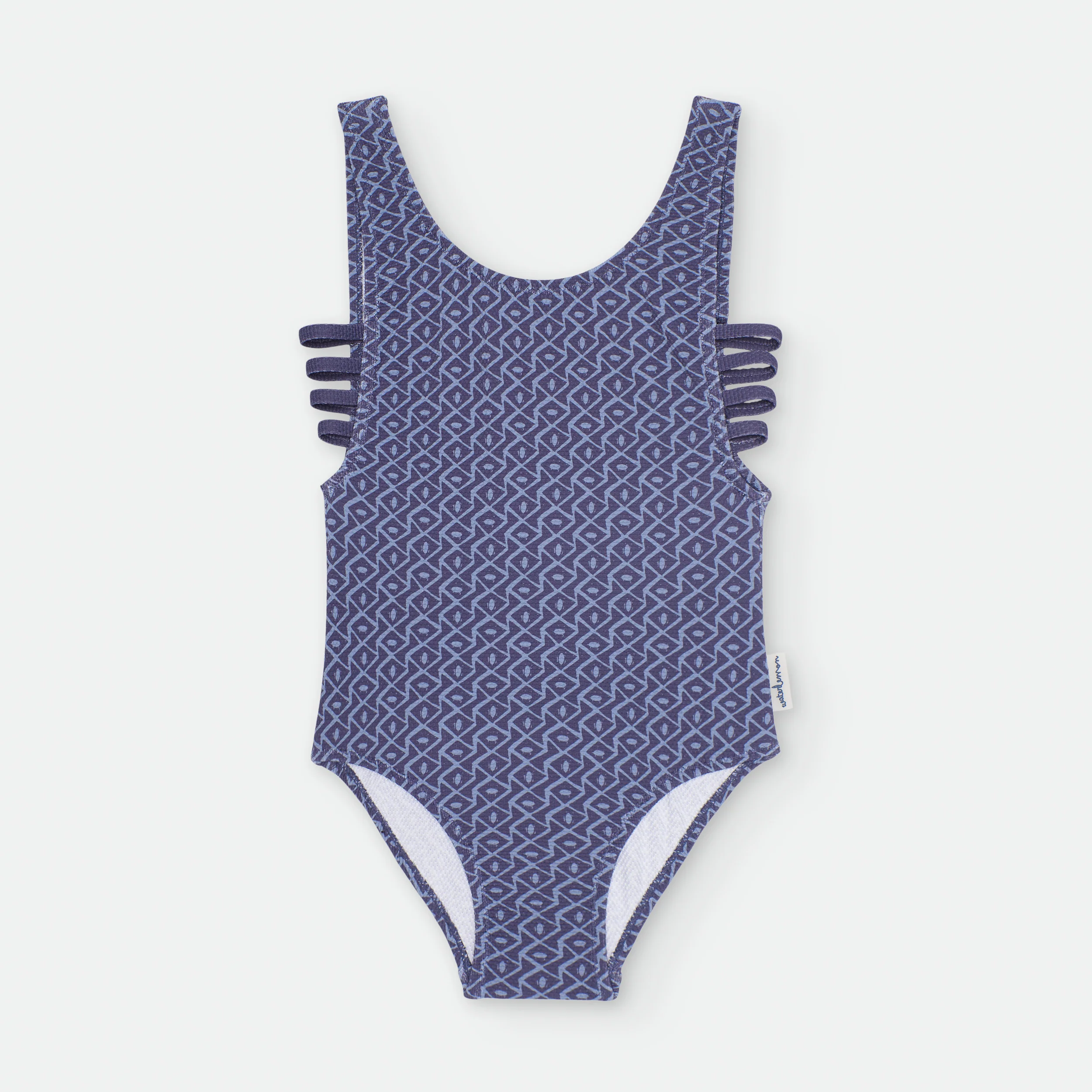 Waterlemon Fato de Banho praia Menina Azul escuro com gemétrico