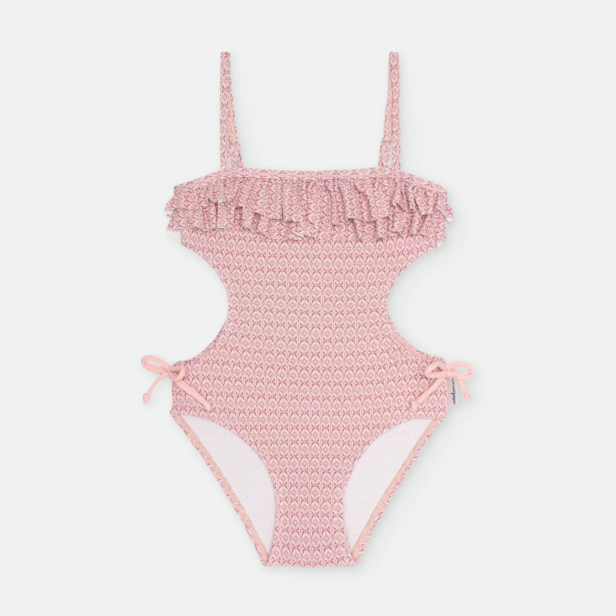 Waterlemon Trikini praia Menina Rosa com geométrico