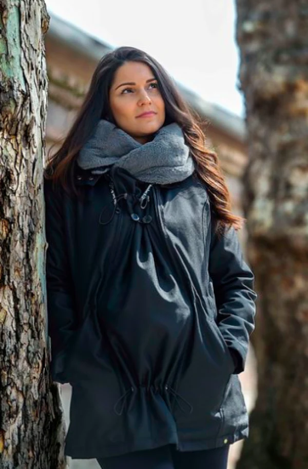 Wombat Casaco Babywearing Wallaby 2.0 Black + Grey - Image 3