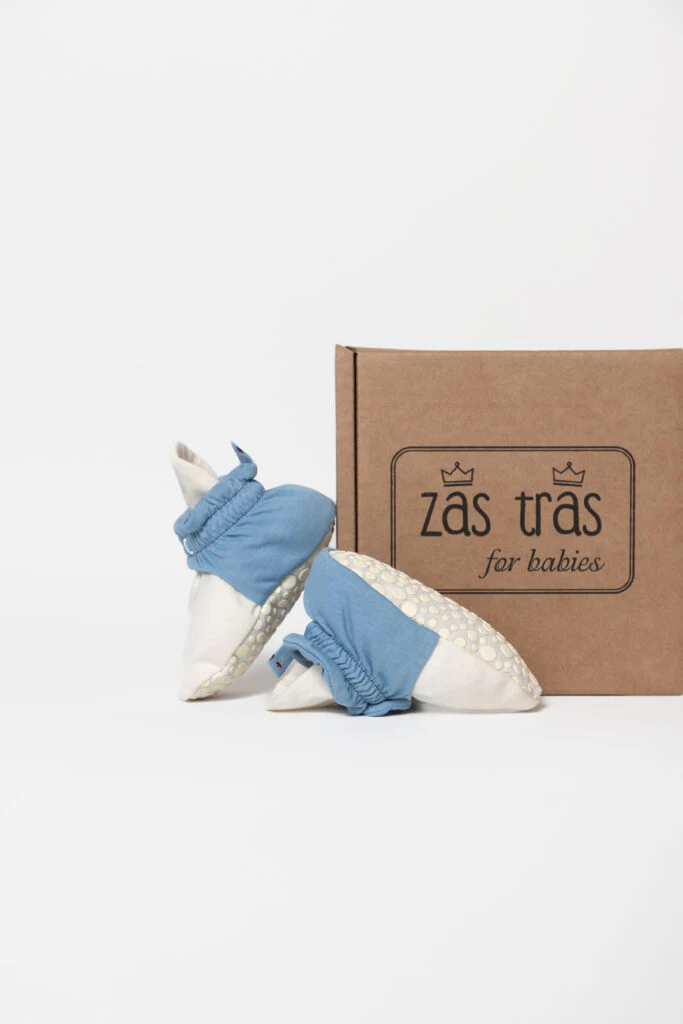 Zás Trás | Pantufa Botinhas Bebé Primavera Verão - Blue PopCorn - Image 3