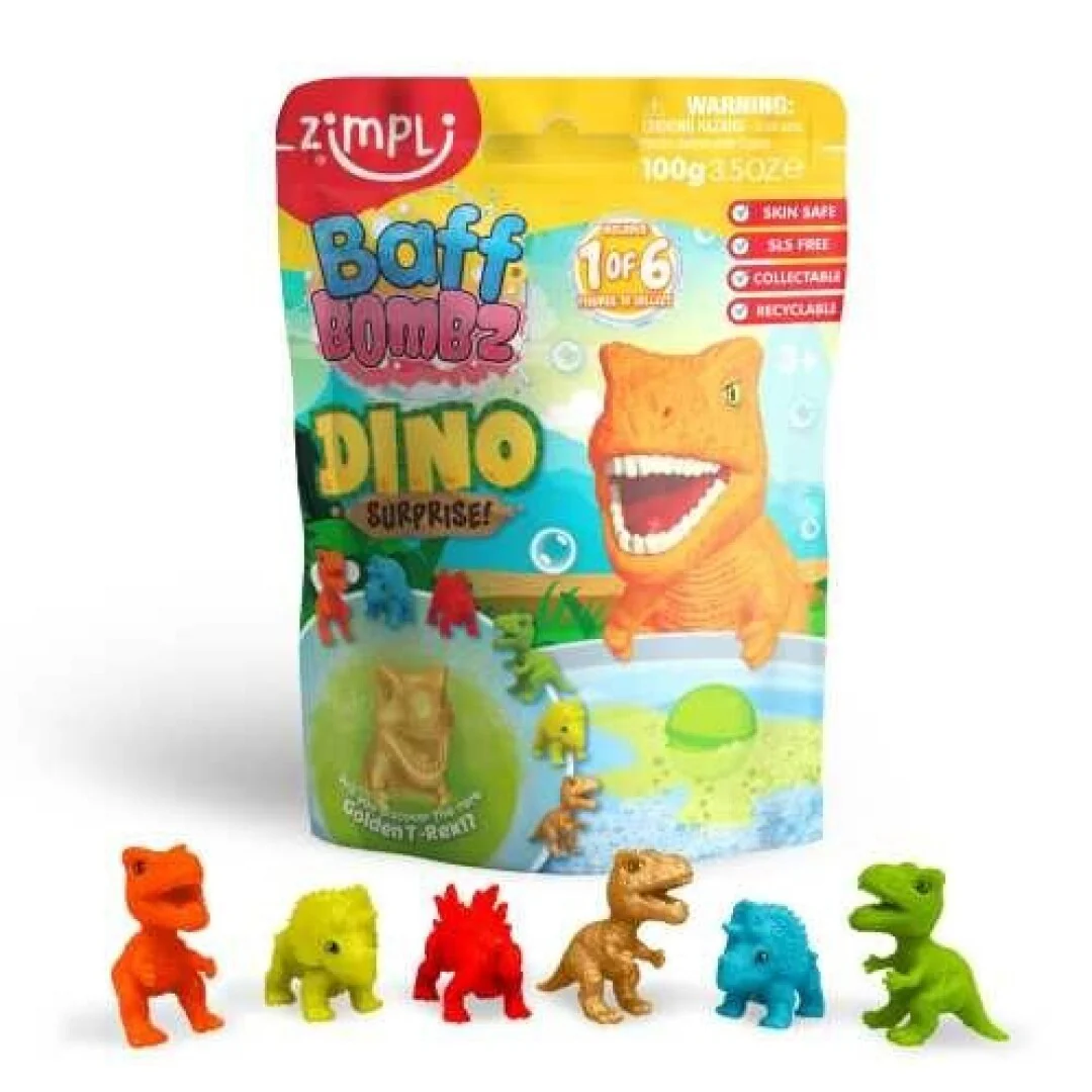 ZIMPLIKIDS Bomba de banho surpresa Dinossauros