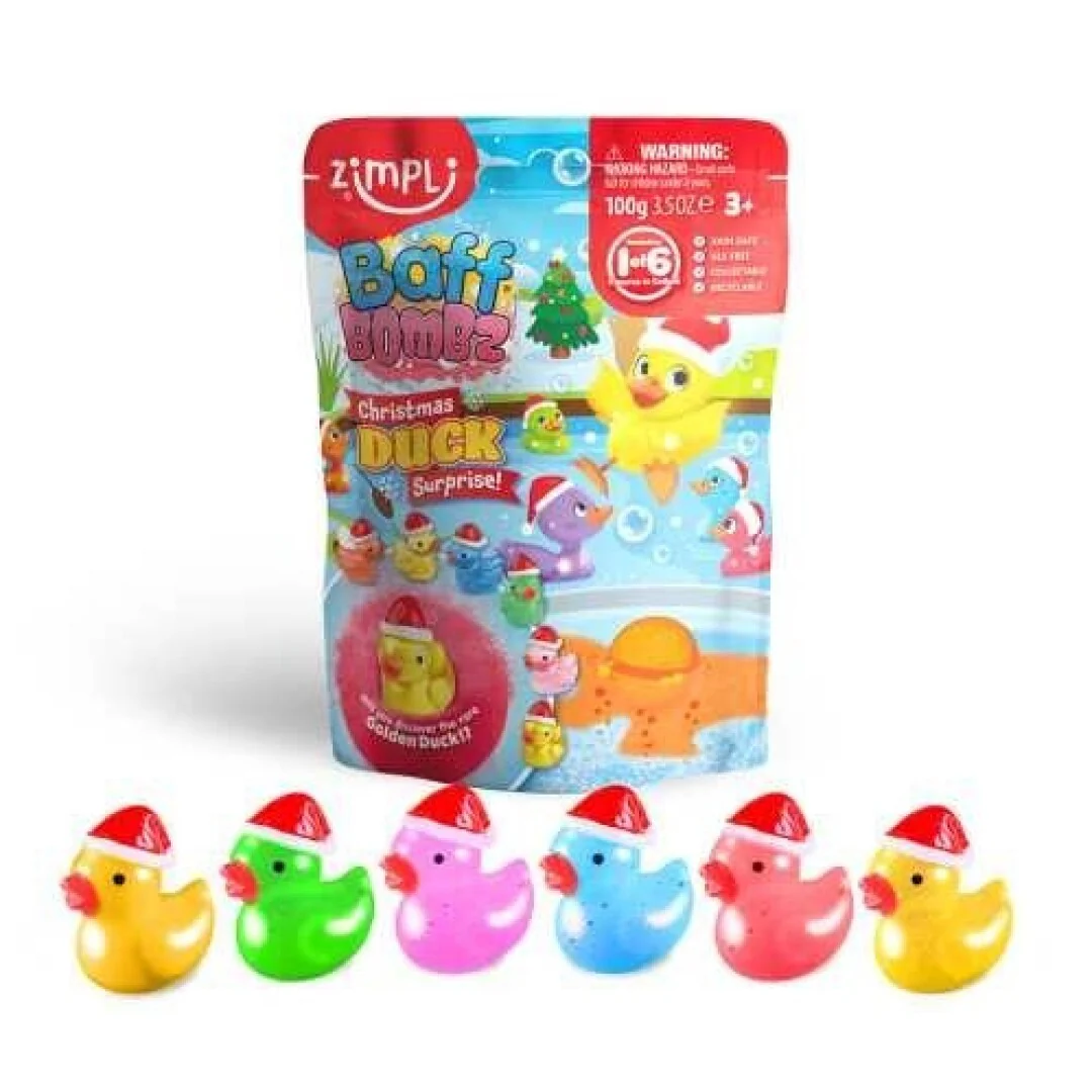 ZIMPLIKIDS Bomba de banho surpresa Patos Natalícios