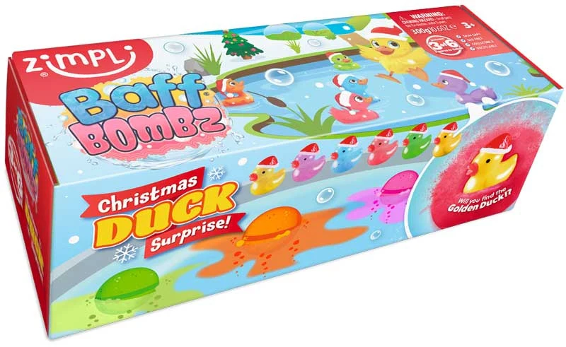 ZIMPLIKIDS Pack 3 Bombas de banho surpresa Patos Natalícios