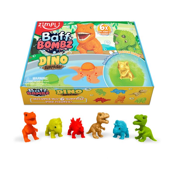 ZIMPLIKIDS Pack 6 Bombas de banho Dinossauros