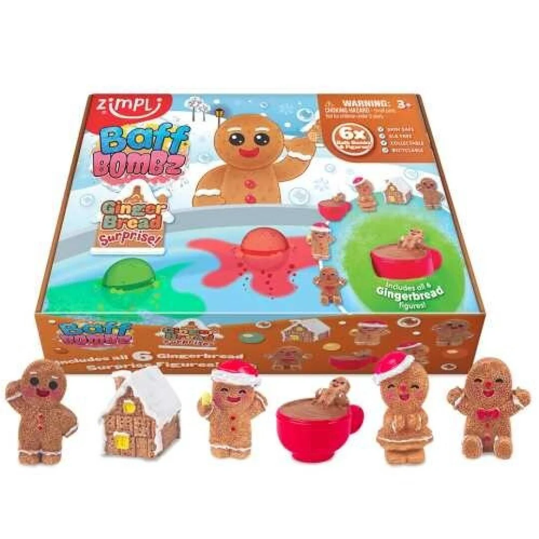 ZIMPLIKIDS Pack 6 Bombas de banho Homem Bolacha