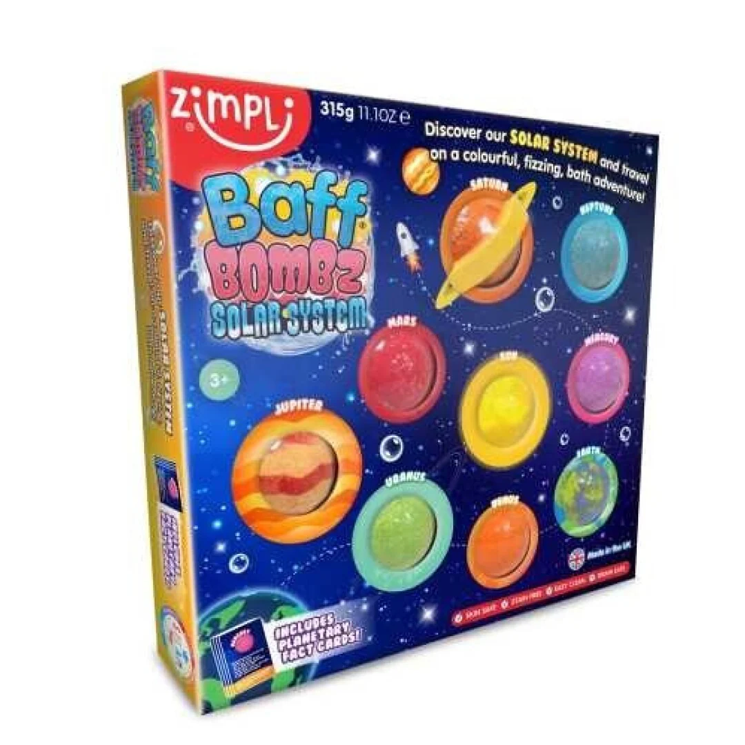 ZIMPLIKIDS Pack 9 Bombas de banho Sistema Solar